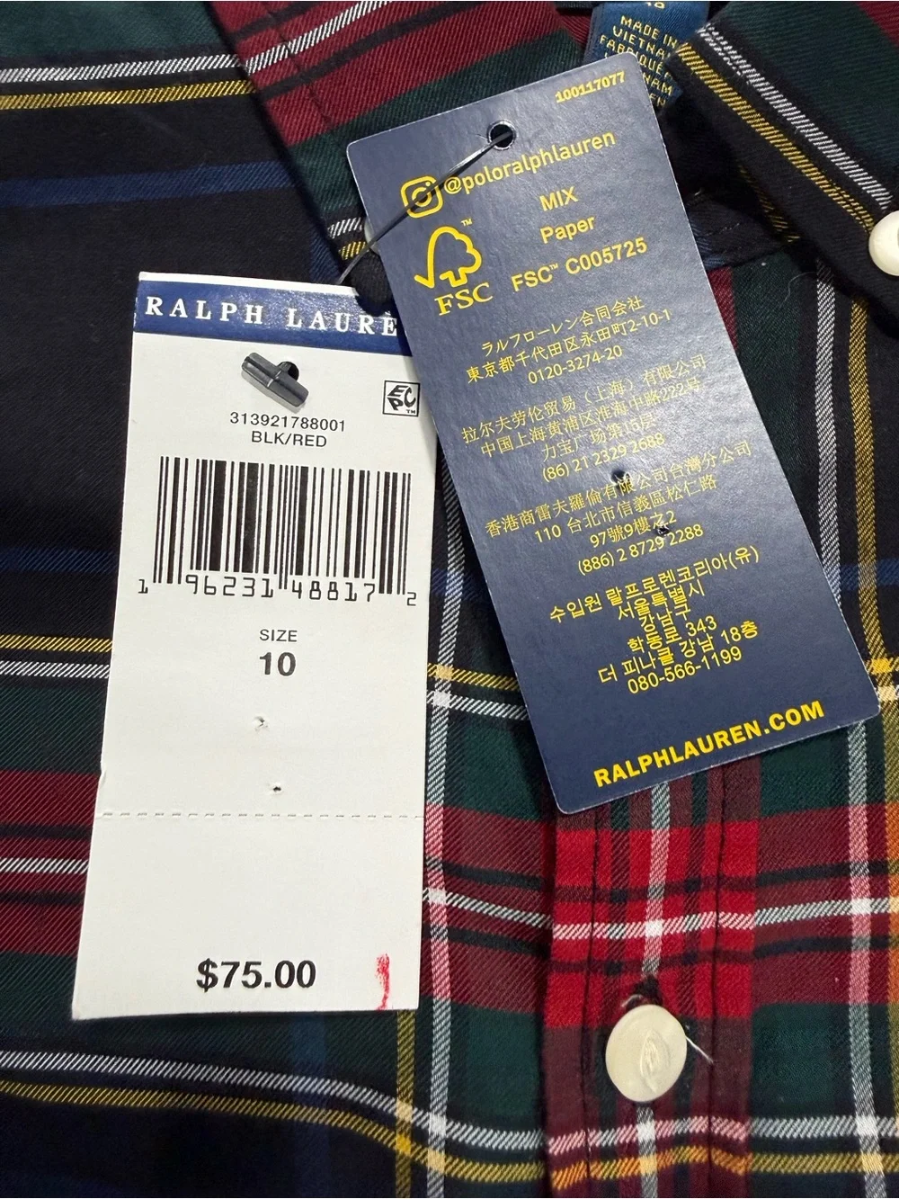 Girls Polo Ralph Lauren Tartan Plaid Belted Shirt Dress Size 10 NEW